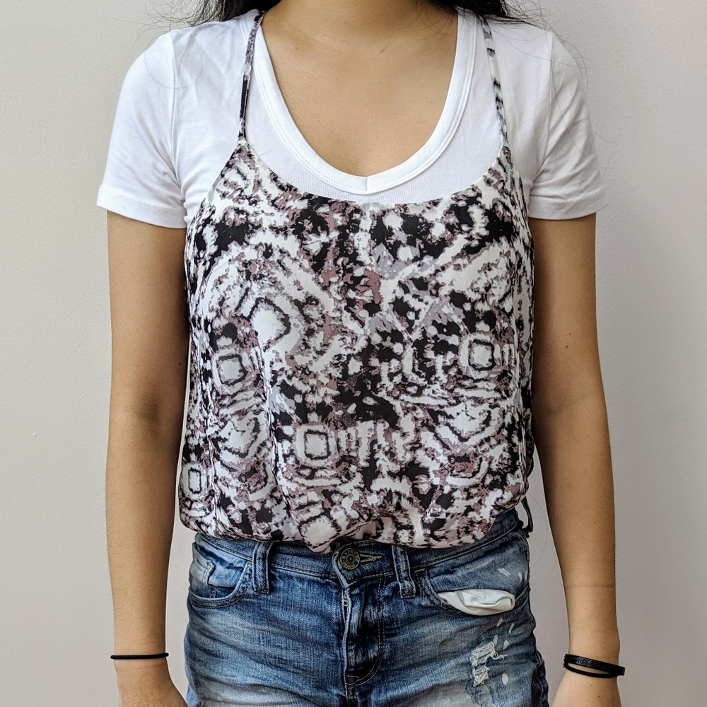 NWT Neiman Marcus Mottled Brown Lingerie Slip Top